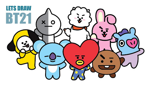 Gambar Untuk Mewarna Bt21 Seni Pixel Bts Mewarna Mengikut Nombor Apl