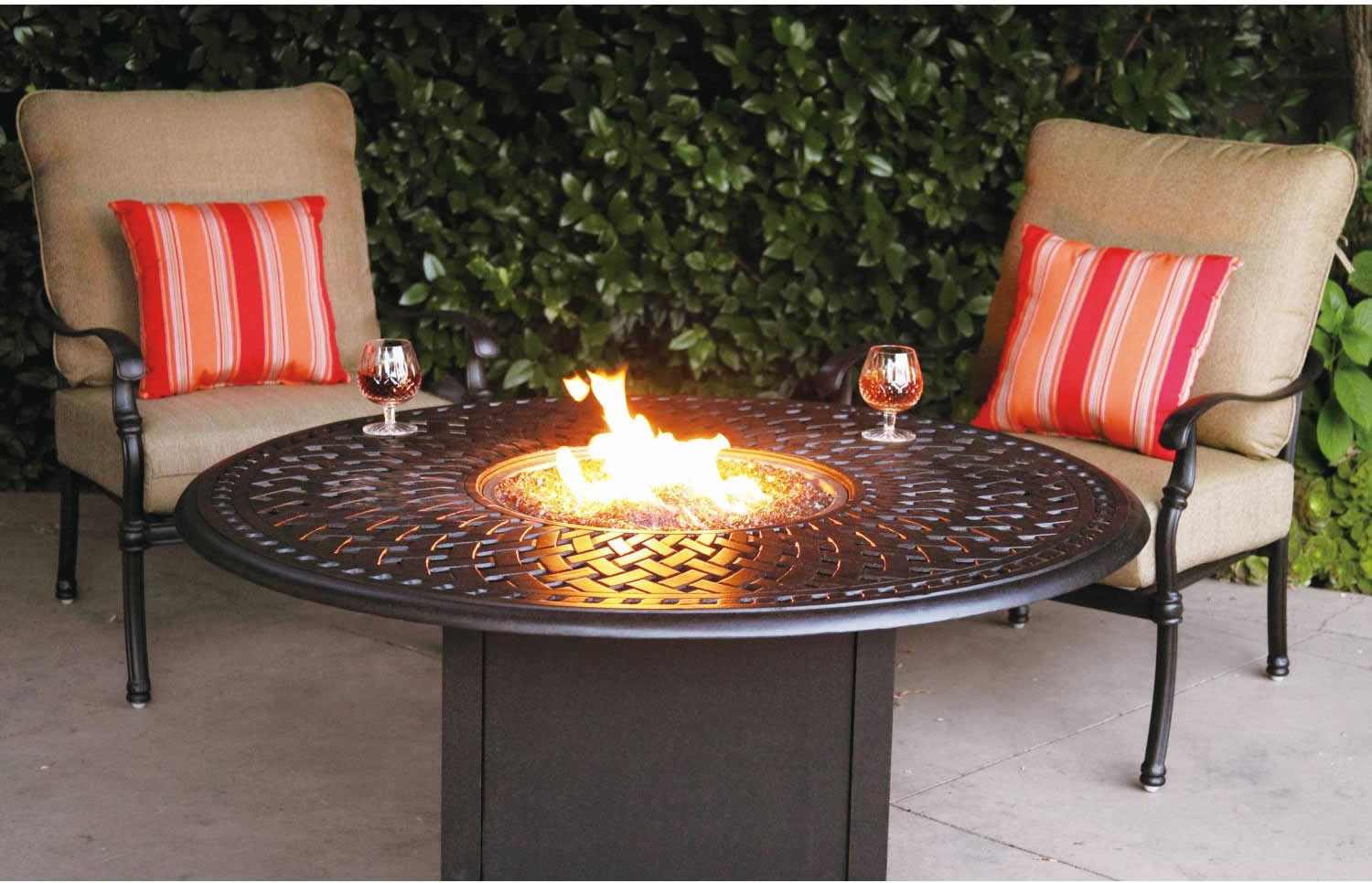 Patio Furniture Fire Pit Table Set - Sectional Firepit Outdoor Patio