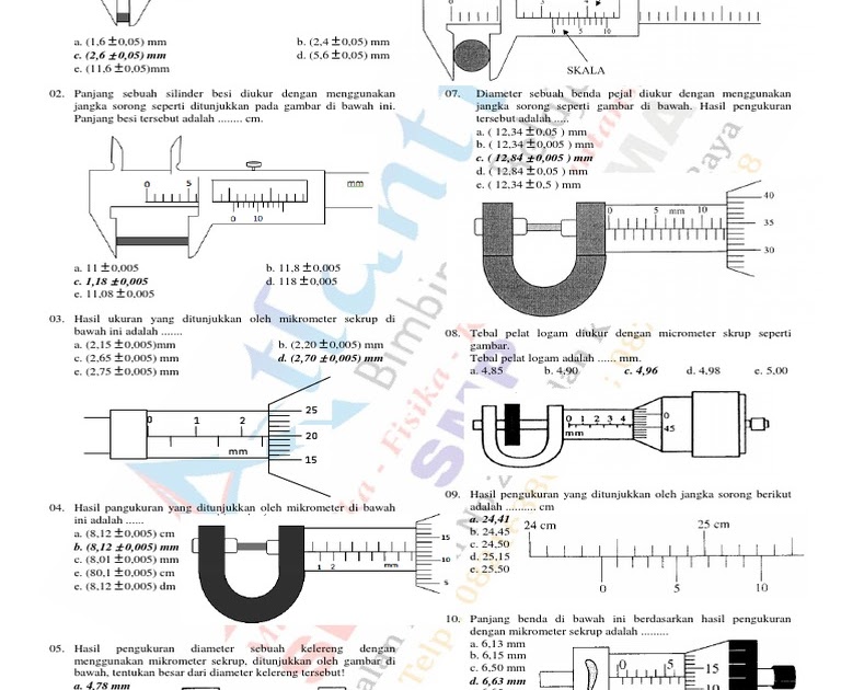 Soal Jangka Sorong Dan Mikrometer Sekrup