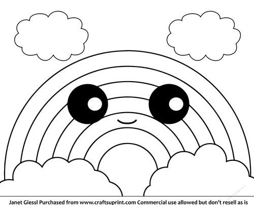 Kawaii Rainbow Coloring Pages - Kawaii coloring pages to download and