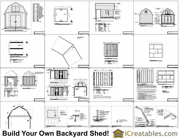 12x16 Gambrel Roof Shed Plans