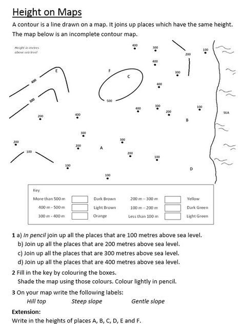 Topographic Map Reading Worksheet Answers - worksheet