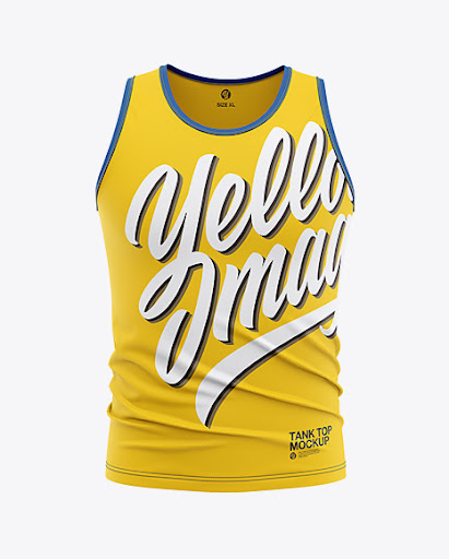 Download Free Men's Jersey Tank Top Mockup - Front View (PSD)