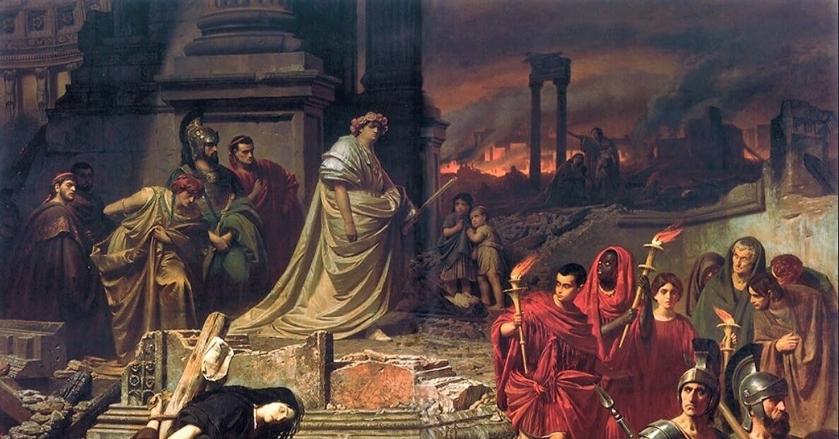 64 A.D. The Great Fire Of Rome Starts Burning Under