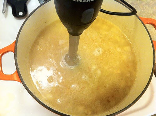 Pureeing Soup with Immersion Blender
