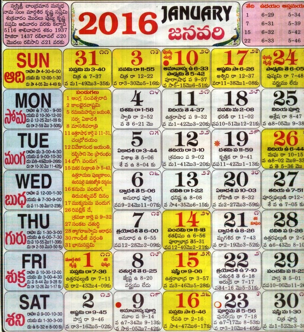 Telugu Calendar 16 December Rwanda 24