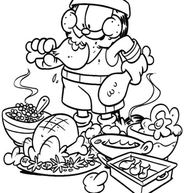 Cat Eating Coloring Page - coloring pages