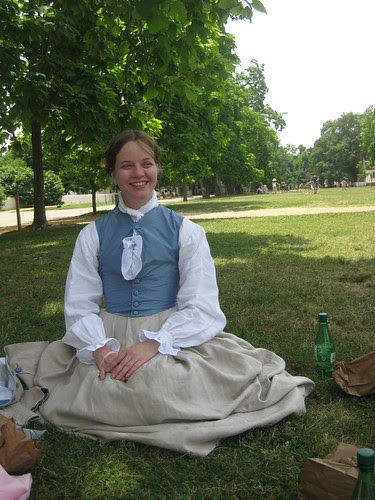 The riding habit, sans jacket, at lunch
