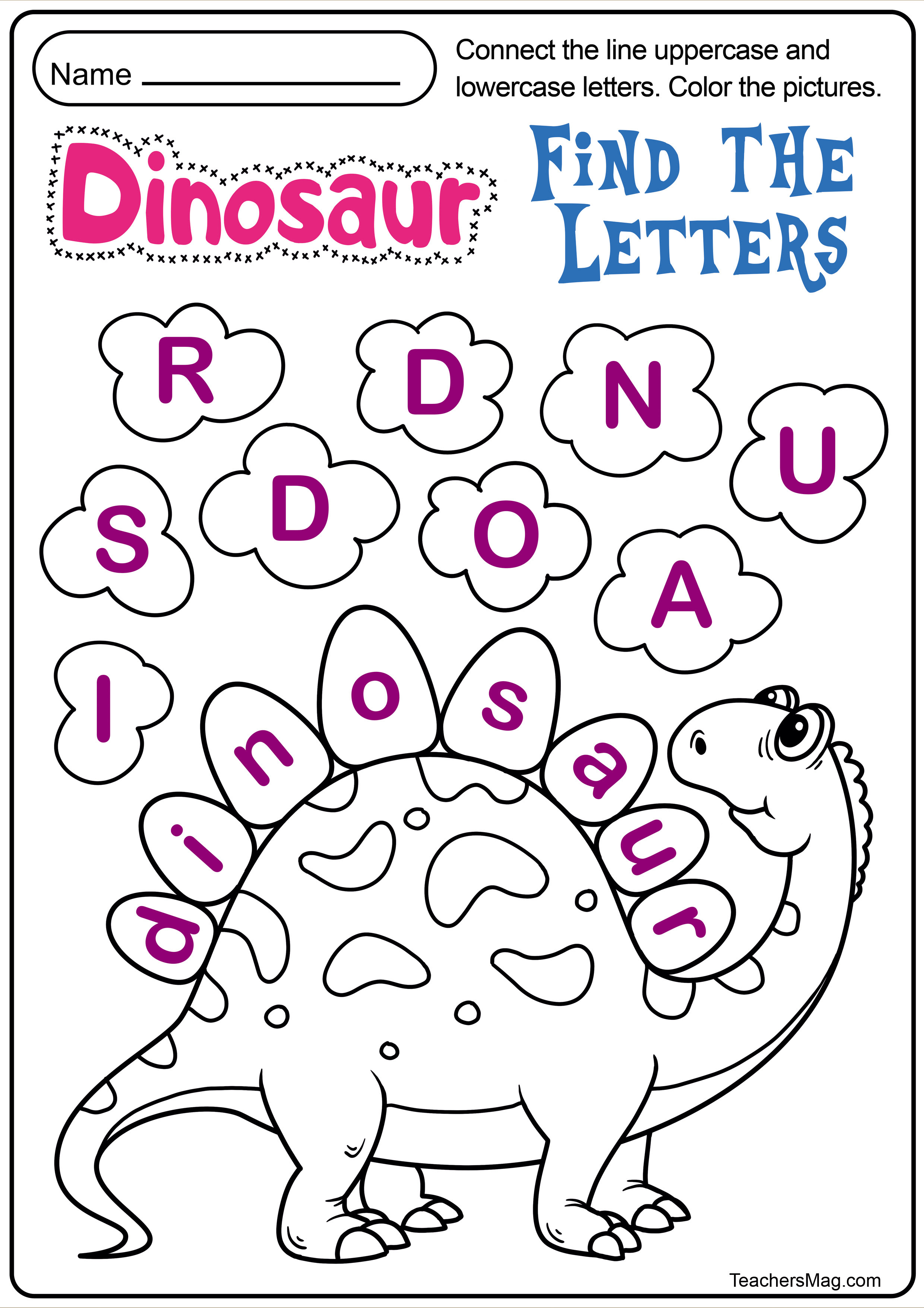 Dinosaur Worksheets For Preschool Bilscreen