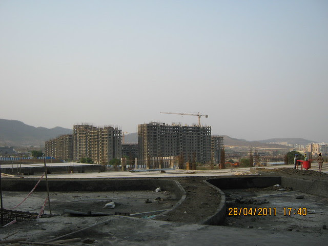 Podium and Sparklet - Megapolis Smart Homes 1 - view from the lobby of B Tower in Sangria at Megapolis Hinjewadi Phase 3, Pune