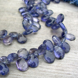 iolite briolette bead