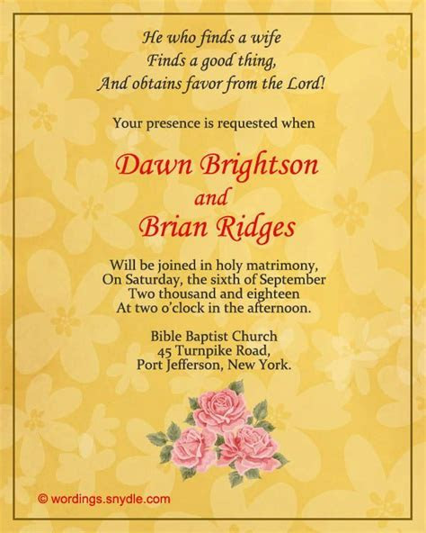 Christian Wedding Invitation Wording Samples Wordings Christian Wedding Invitation Wording Samples Wordings