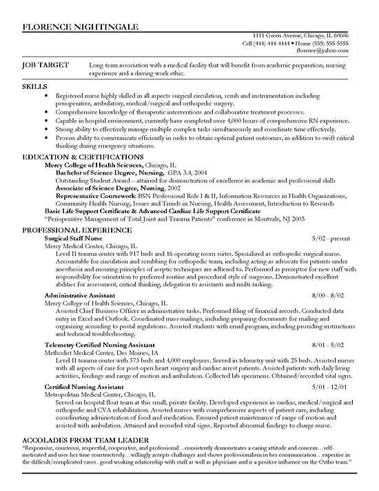 objective statement resume nursing