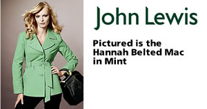Hannah Belted Mac in Mint from John Lewis