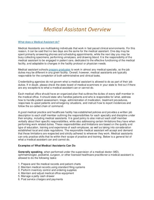 medical office assistant essay