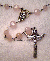 Wire Wrapped Rosary Wire Wrapped Rose Quartz Rosary