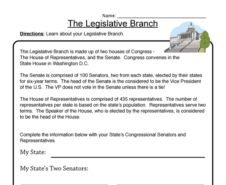 30 The Legislative Branch Worksheet - Notutahituq Worksheet Information