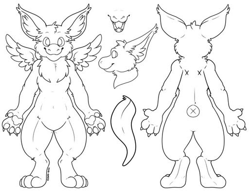 Free To Use Fursona Ref Sheet Base Cat - pic-voice