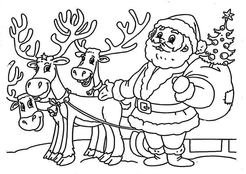 Ausmalbild Weihnachtsmann CartoonBild