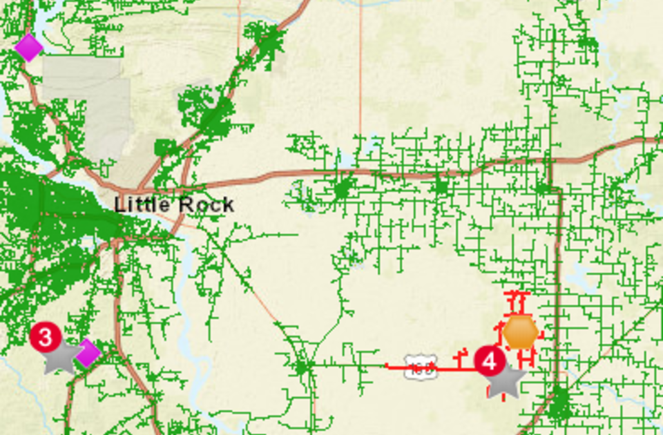 Craighead Electric Power Outage Map | Topographic Map