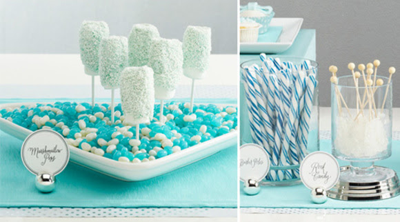 white and aqua blue color palette for a dessert buffet table white and aqua blue color palette for a dessert buffet table