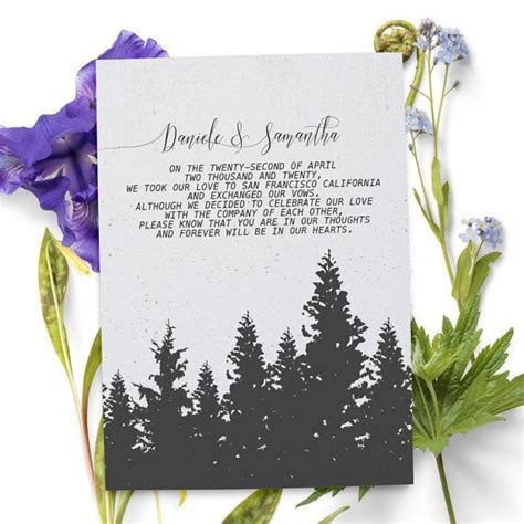 Holiday inspired elopement announcement card that you can Holiday inspired elopement announcement card that you can