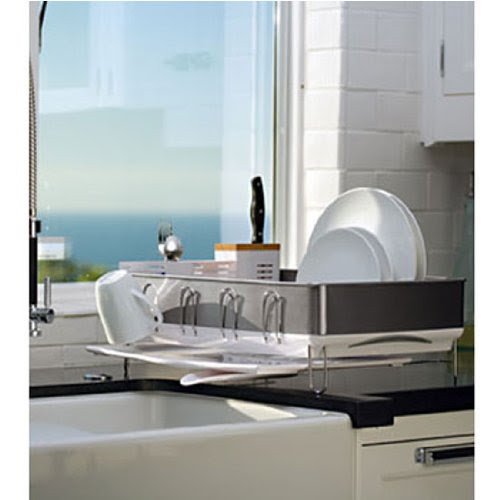 Dish Rack Online simplehuman Steel Frame Dishrack with Bamboo Knife