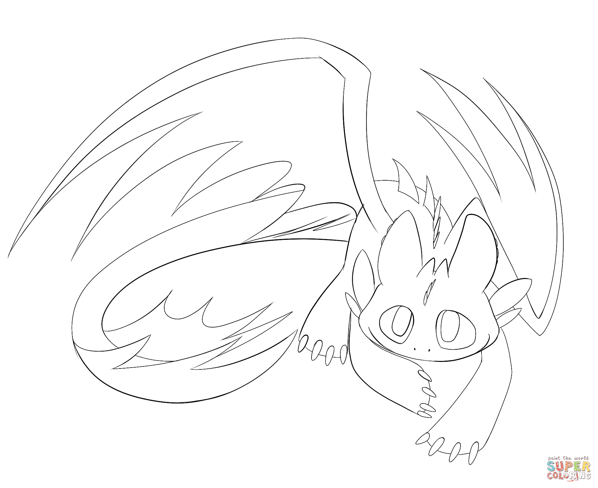 Coloriage Dragon Furie Nocturne  Des Milliers de Coloriage Imprimable