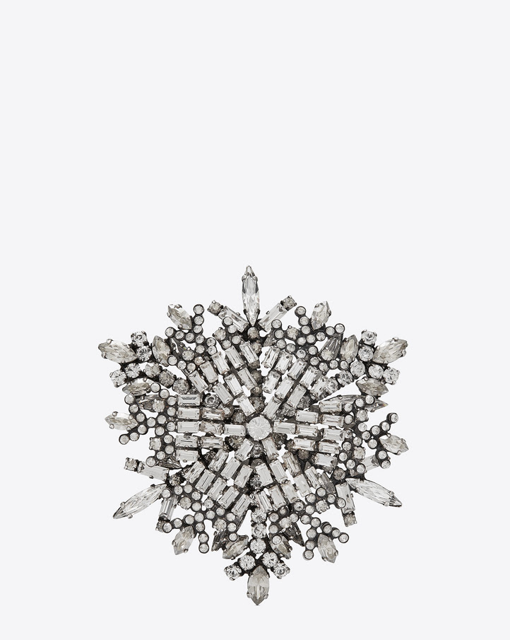 kryształowa broszka YSL Saint Laurent trendy 2015 kryształowa koktajlowa broszka YSL Saint Laurent trendy 2015