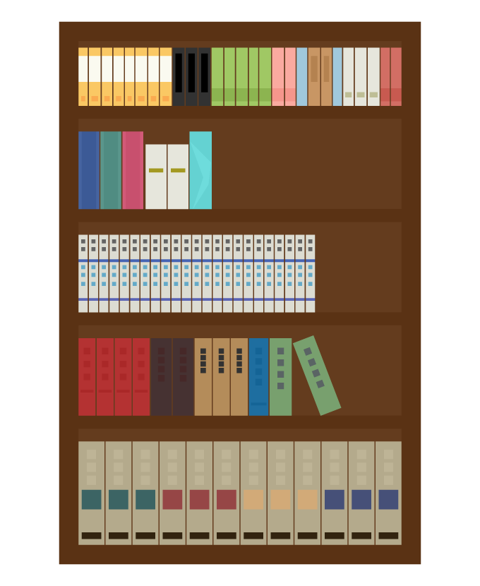 【ベストセレクション】 本棚 イラスト イラスト素材：Cristinaeliza19