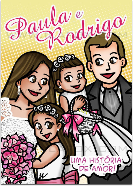 Convite em quadrinhos, convites originais, convites personalizados, convites para casamento, by ila fox