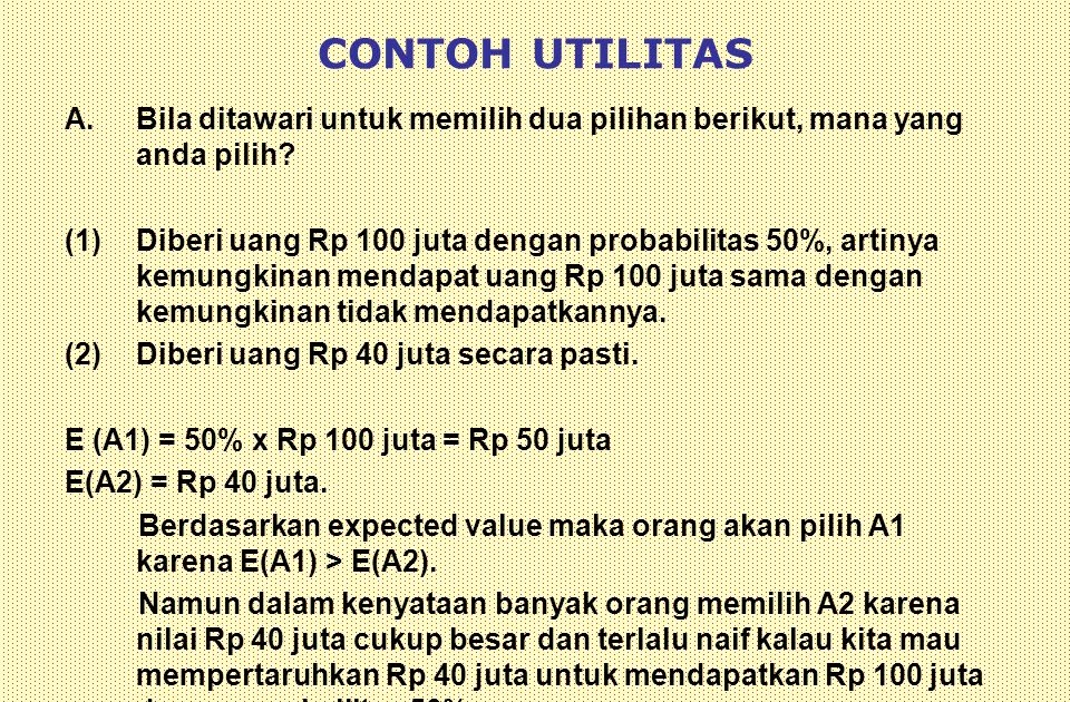 Contoh Soal Marginal Utility Dan Total Utility Tabel Total Utility Riset