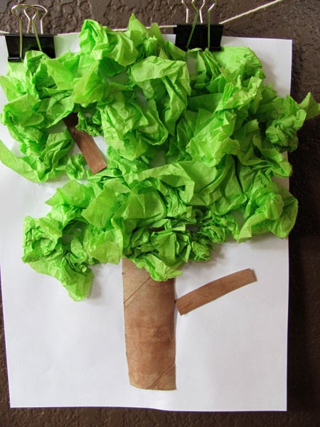 Preschool Crafts for Kids*: Earth Day Tissue Paper Tree Craft