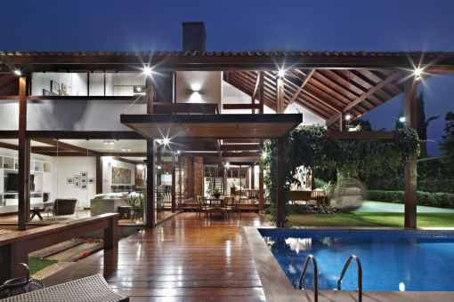 house motif pattern of natural wood brazil city