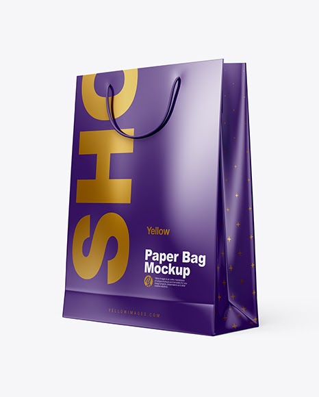 Download Glossy Paper Shopping Bag Psd Mockup Half Side View PSD Mockup Templates