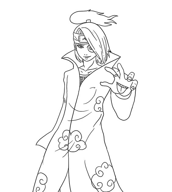 Anime Male Body Outline Sketch Coloring Page
