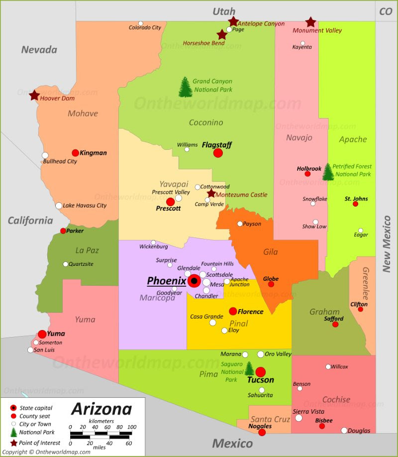 Map Of Az Cities