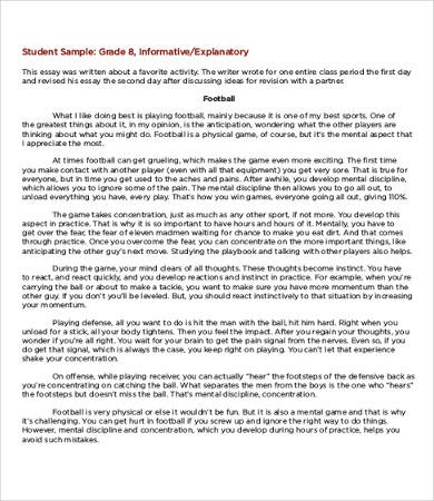 give example of informative essay