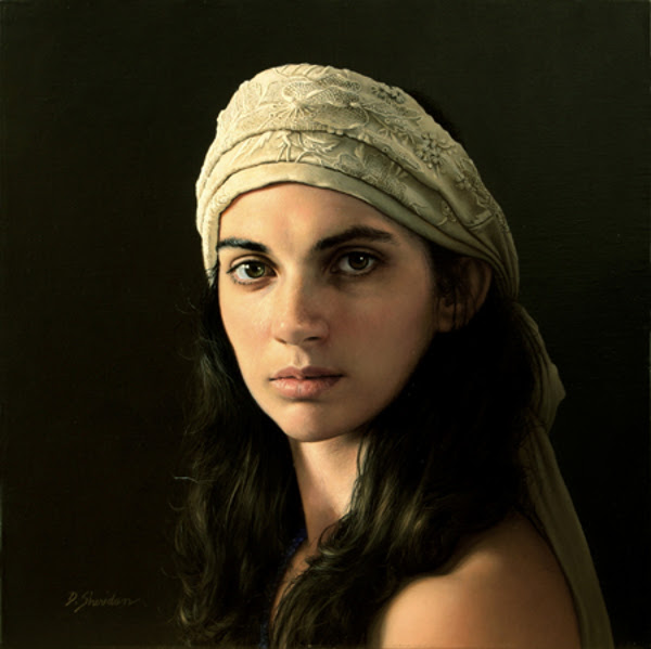 Head Study with White Scarf - Alexis