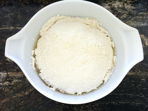 Unbleached All Purpose Flour Added to Bowl