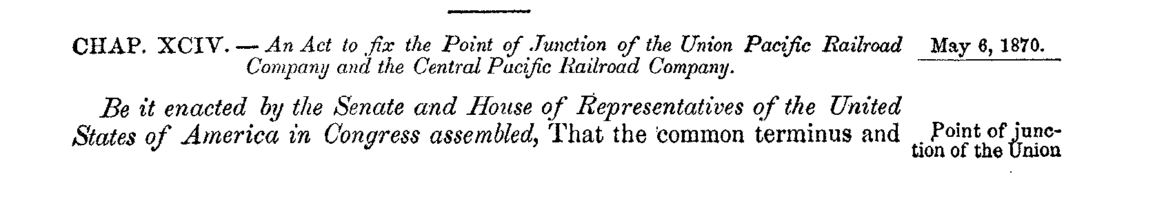 Pacific Railroad Bill