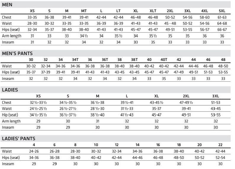 north face snow pants size chart