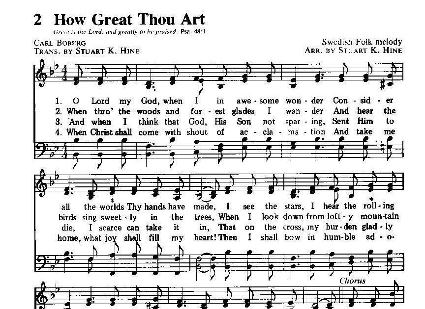 How Great Thou Art Hymnal Lyrics LYRICKA