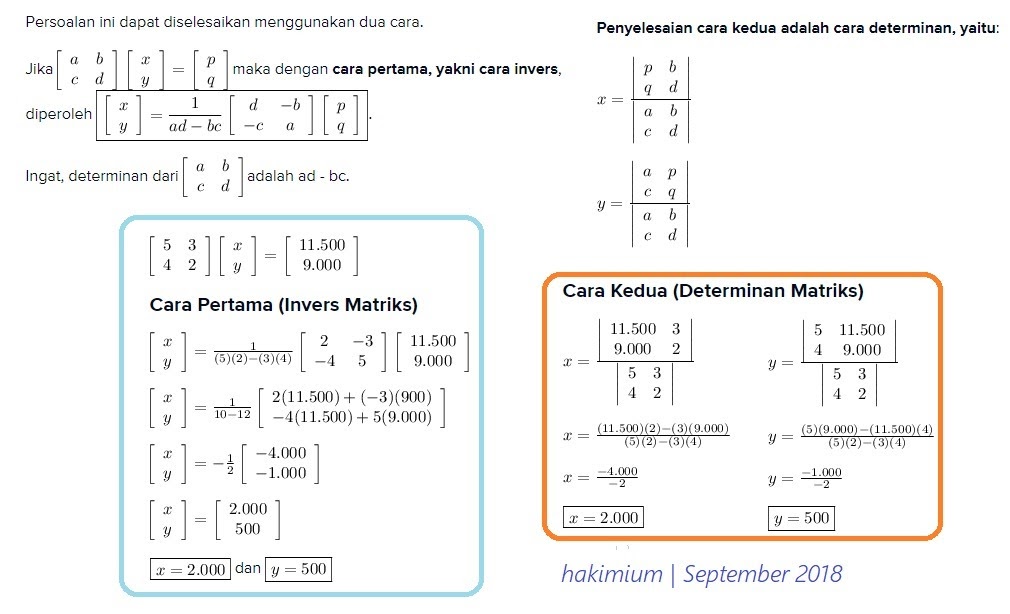 Soal Soal Matriks Kls 12