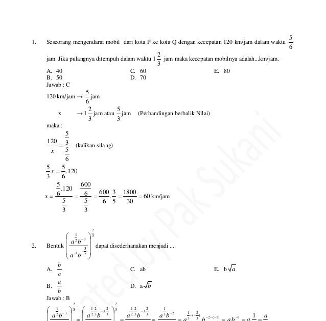 Soal matematika kelas 12 smk dan pembahasannya