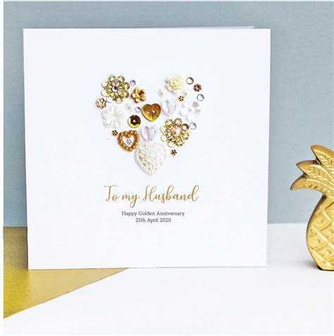 Personalised Golden Wedding Anniversary Card Sweet Dimple Personalised Golden Wedding Anniversary Card Sweet Dimple