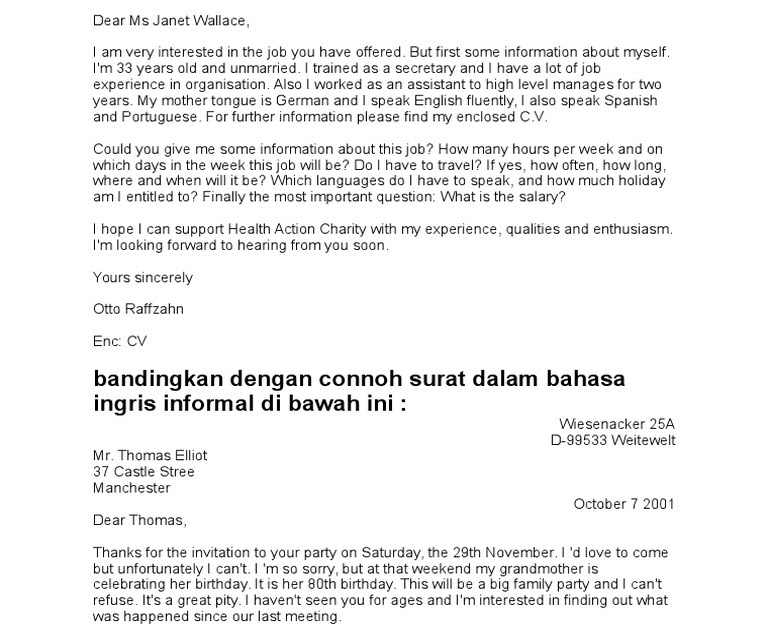 13+ Contoh Surat Formal Bahasa Inggris