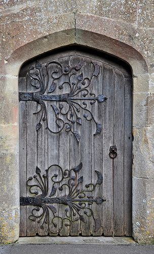 South Door, St.Mary's Church, Meare, Somerset. These doors are supported by some of the finest medieval door hinges in the country dating from 1323.