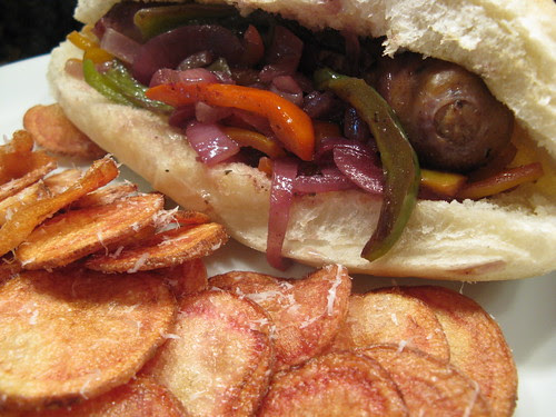 Sausage & Pepper with Homemade Chips