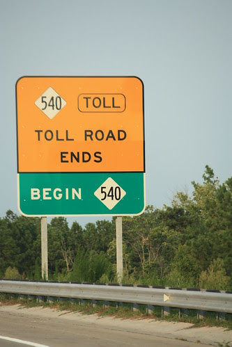 TOLL NC 540 ENDS - FREE NC 540 BEGINS